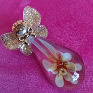 Elegant Gold and Cream Butterfly Pendant